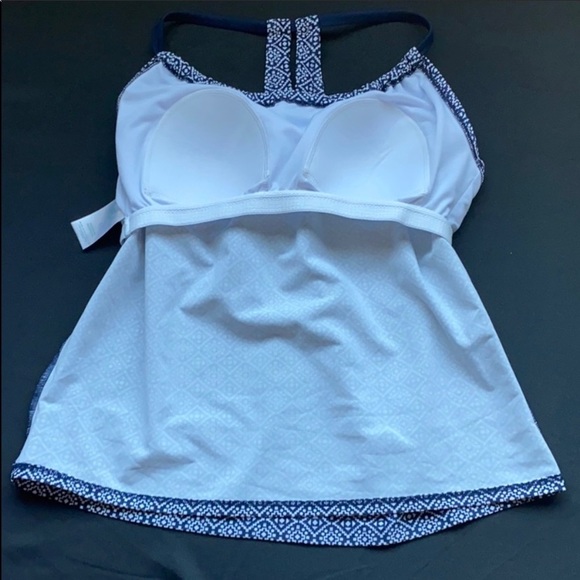 Kona Sol Racerback w/ Keyhole Blue Tankini Top - Picture 6 of 9